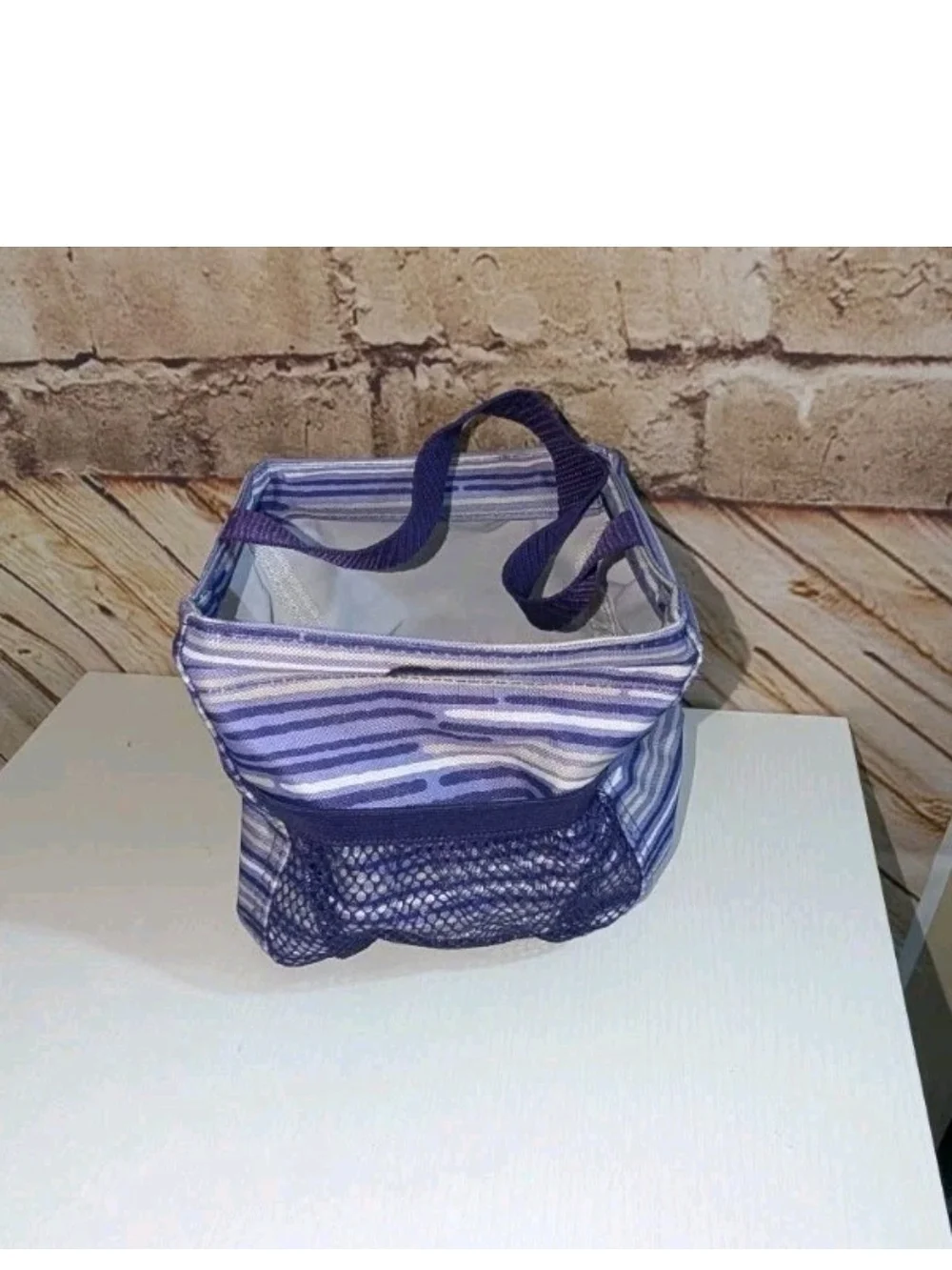 ~Thirty-One Littles Carry-All Caddy Purple Geo Stripe Excellent Condition